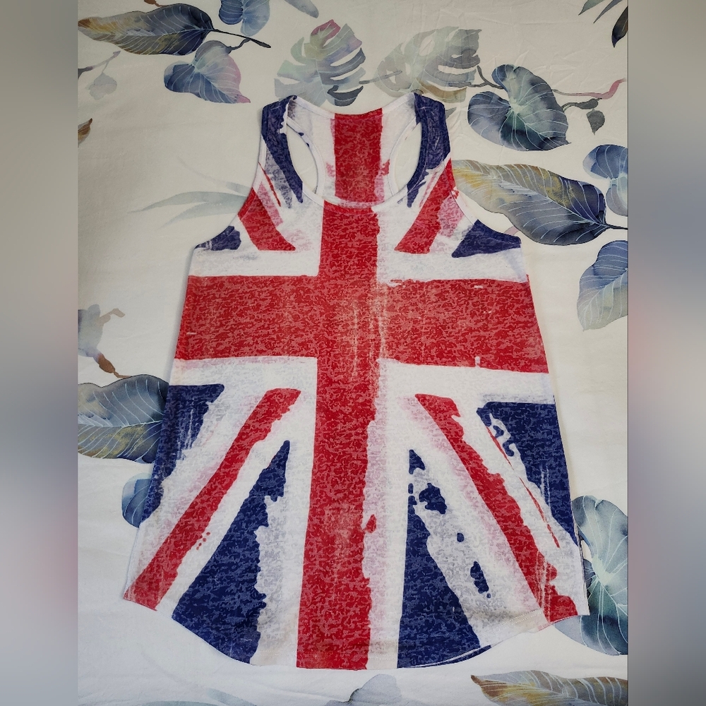 Y2K Union Jack Burnout Racerback Tank 🇬🇧